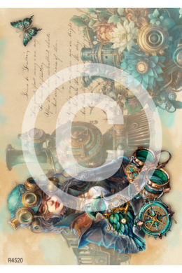 Rizspapír-Steampunk lány