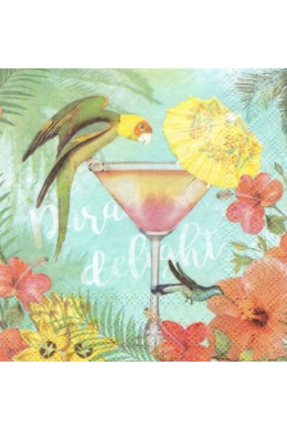Papagájos - kolibris szalvéta zsúr 25x25 cm