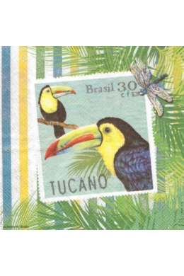 Papagájos szalvéta 33x33 cm