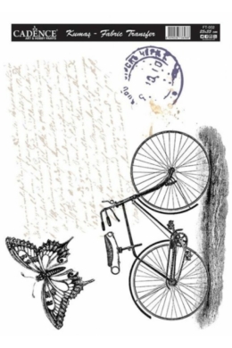 Transzfer textilre - Bicikli, felirat, pillangó