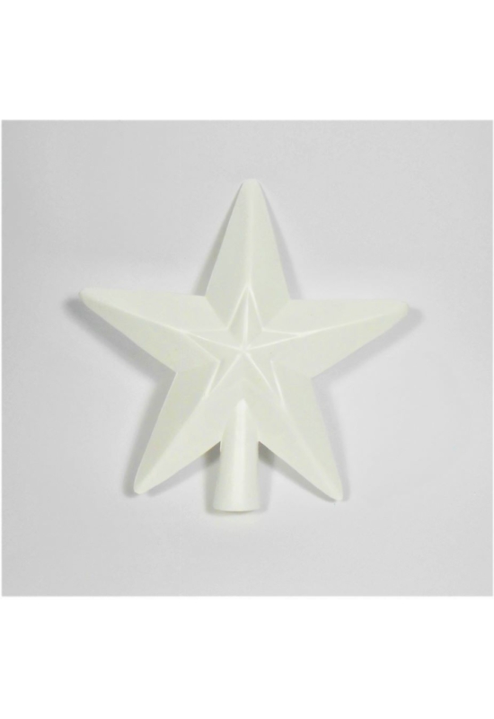 Csúcsdísz csillag fehér műanyag 20 cm