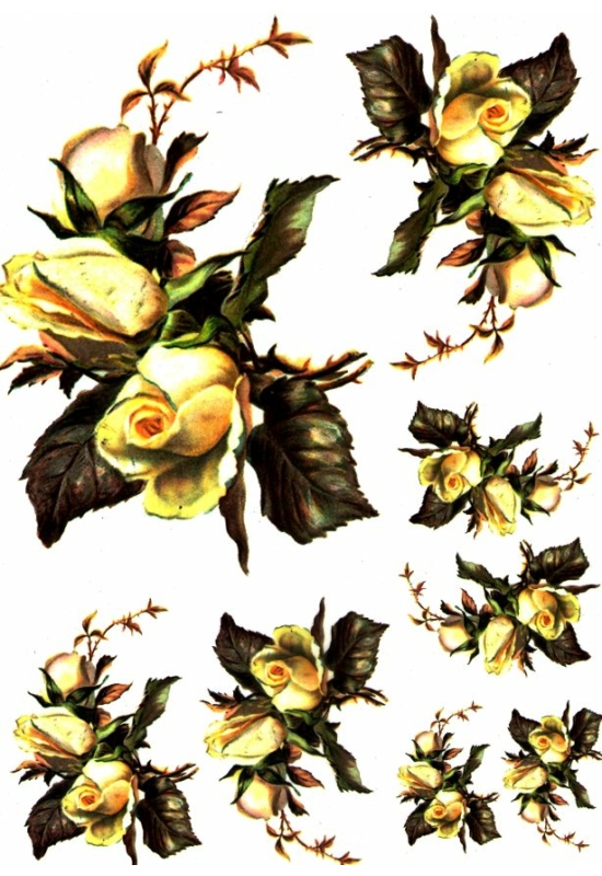 Rizspapír-sárga rózsák