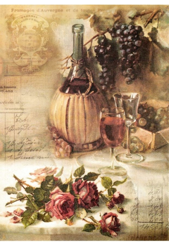 Rizspapír-Szőlő, bor, rózsa