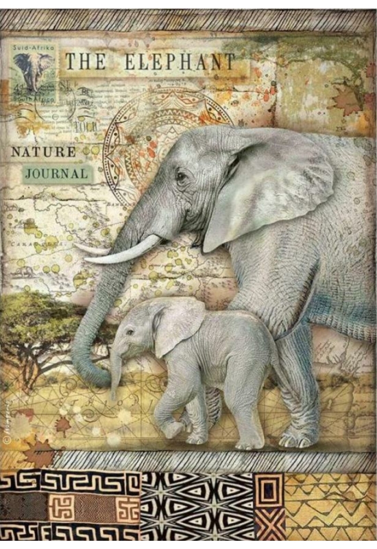 Rizspapír-elefánt