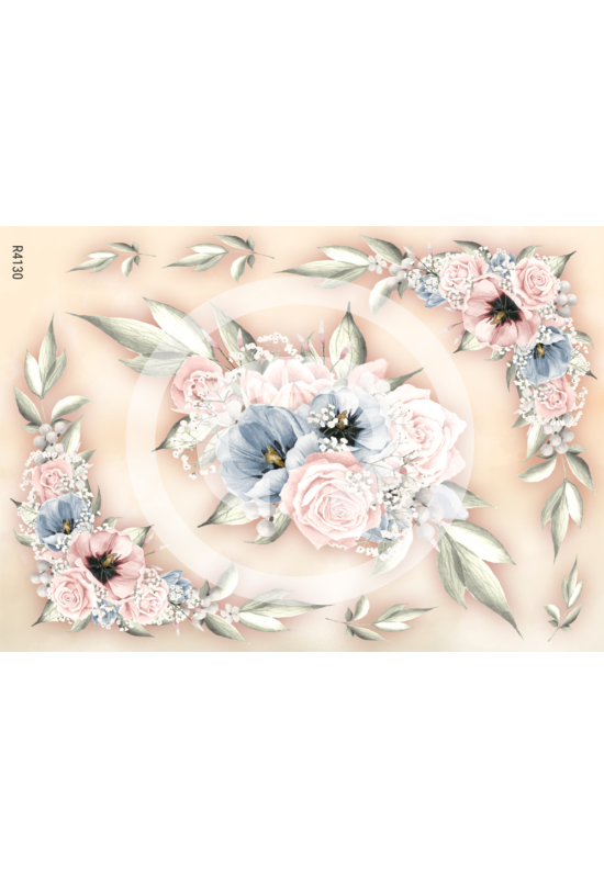 Rizspapír-pasztell virágok