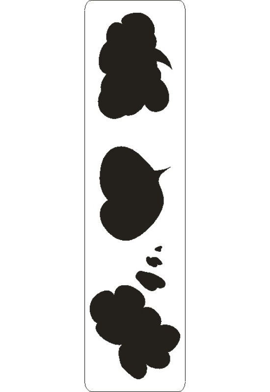 3D stencil 50x195x1 mm ST0020 szövegfelhők