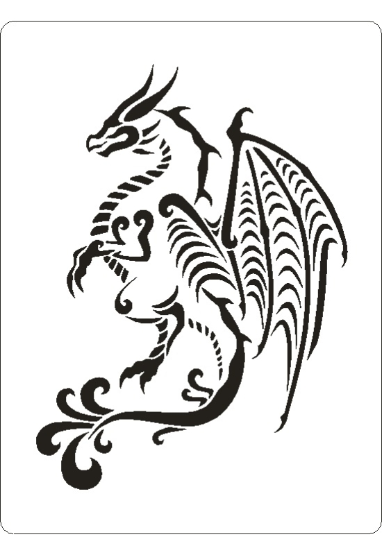 3D stencil 145x195x1 mm ST2020 sárkány