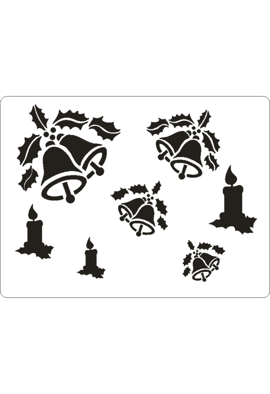 3D stencil 145x195x1 mm ST2043 csengők, gyertyák