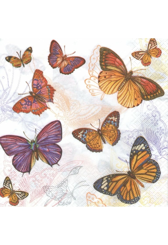 Pillangós/lepkés szalvéta 33x33 cm