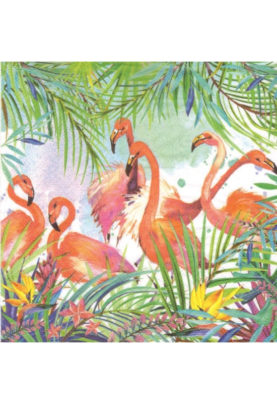 Flamingók - szalvéta 33x33 cm