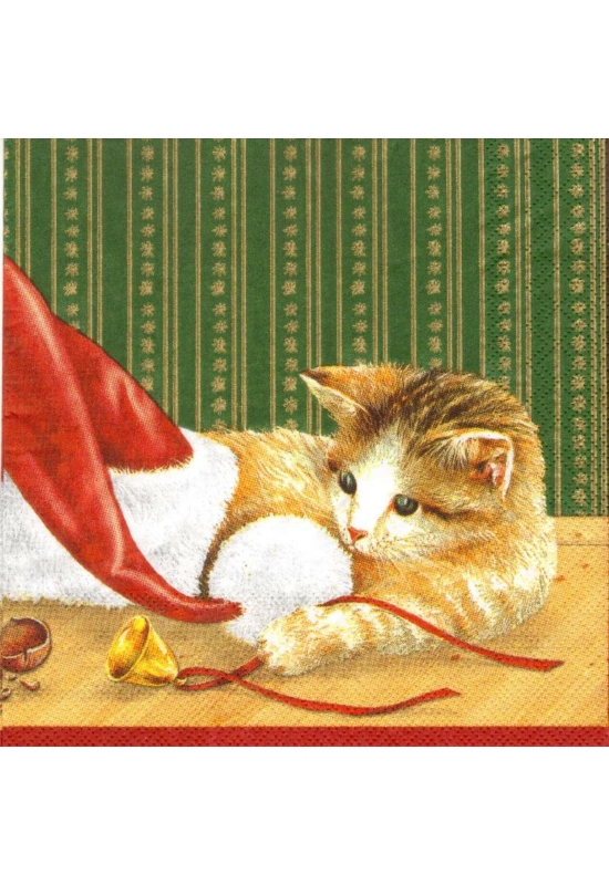 Cica kisegérrel- szalvéta 33x33 cm