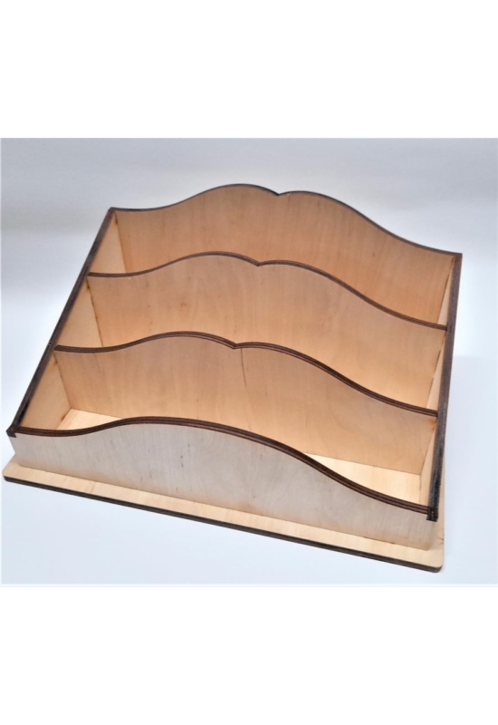 Asztali tároló-rendező 3 fakkal 300x200x150 mm