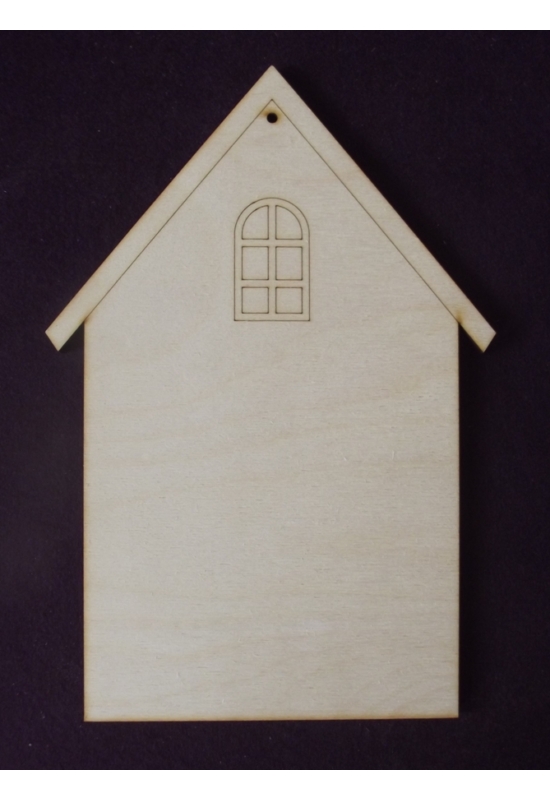 Házikó formájú falap  gravírozott mintával 150x265x6 mm