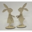 Álló nyuszi fiú nyuszi lány páros  lapra szerelve 67x156x5 mm 1 szett/csomag